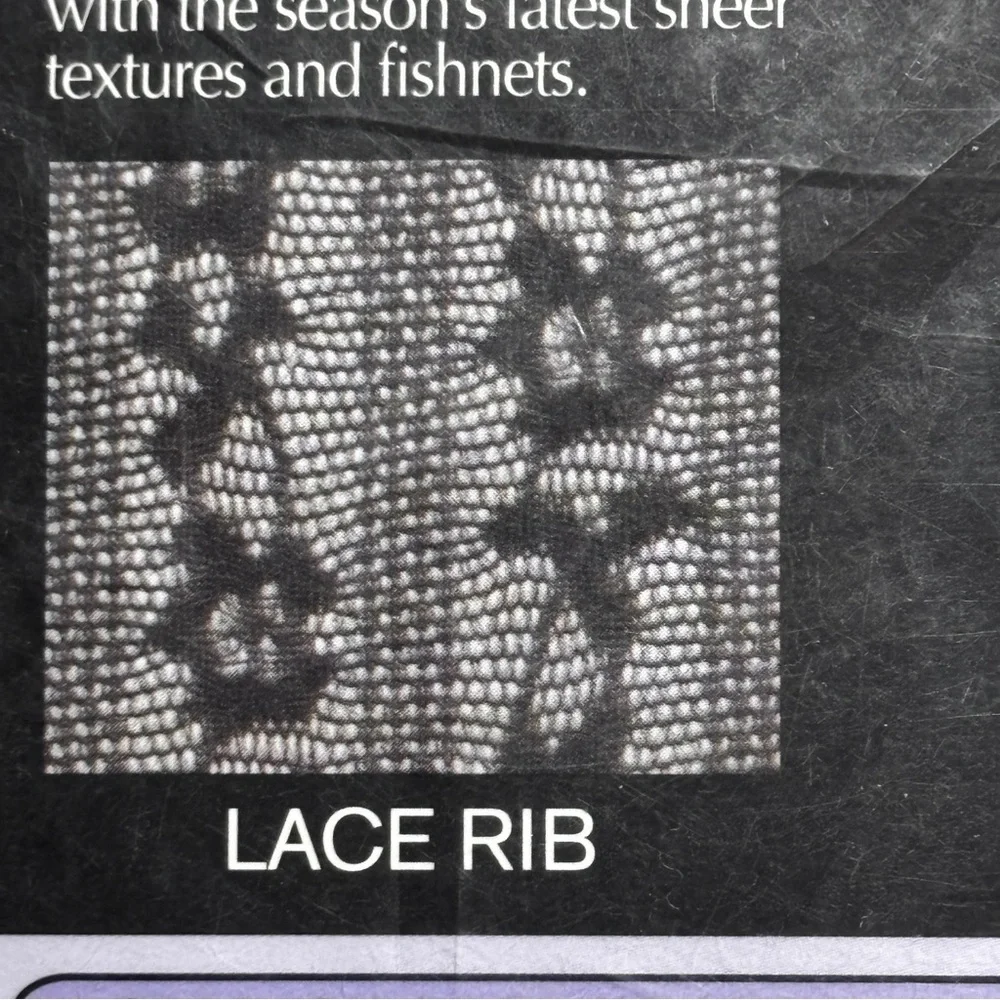 No Nonsense Lace Rib control top sheer toe size C pantyhose club wear Halloween